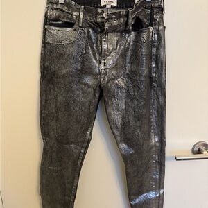 Frame Denim Metallic Black Jeans